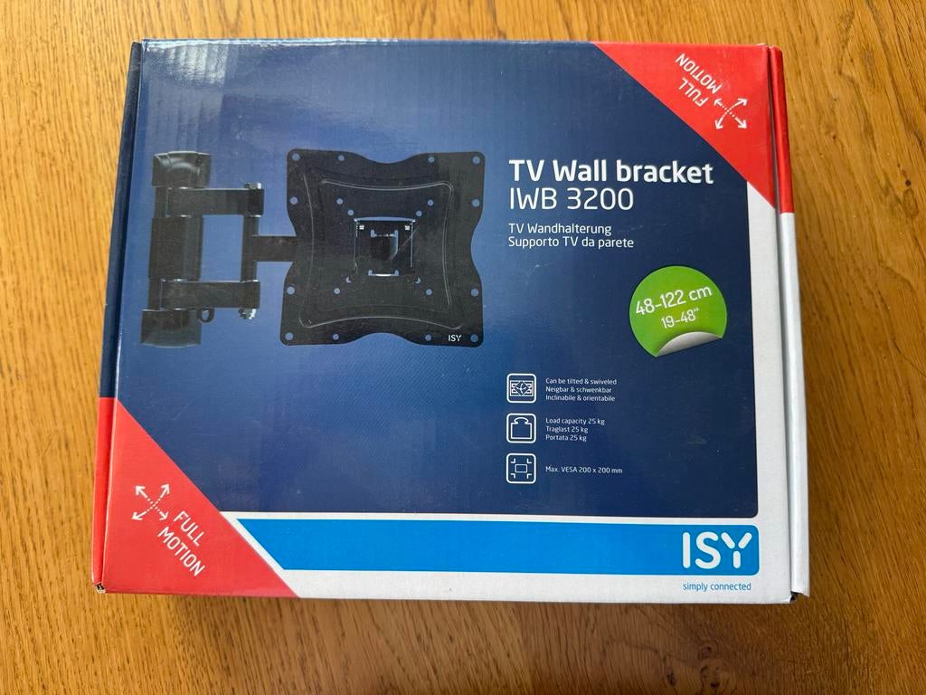 ISY TV Wandbeugel IWB 3200 - Full Motion - tot 25 kg, Ophalen of Verzenden, Nieuw