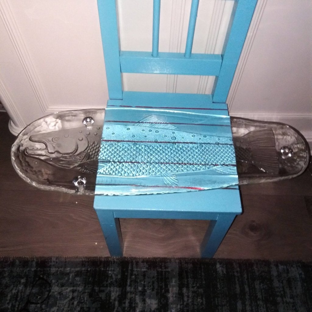 Visschaal van glas met mooi motief, Huis en Inrichting, Ophalen, Gebruikt, Overige stijlen, Glas
