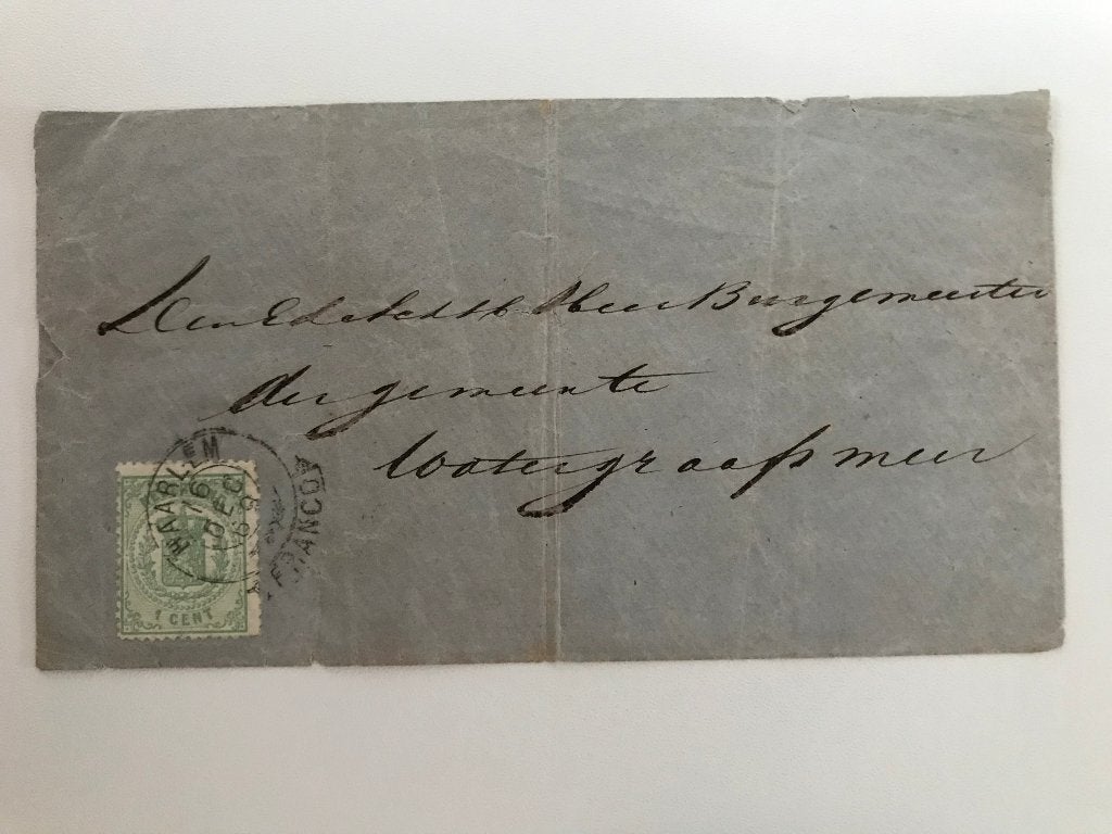 poststuk 1869 aan burgemeester Watergraafsmeer Amsterdam, Ophalen of Verzenden, Envelop