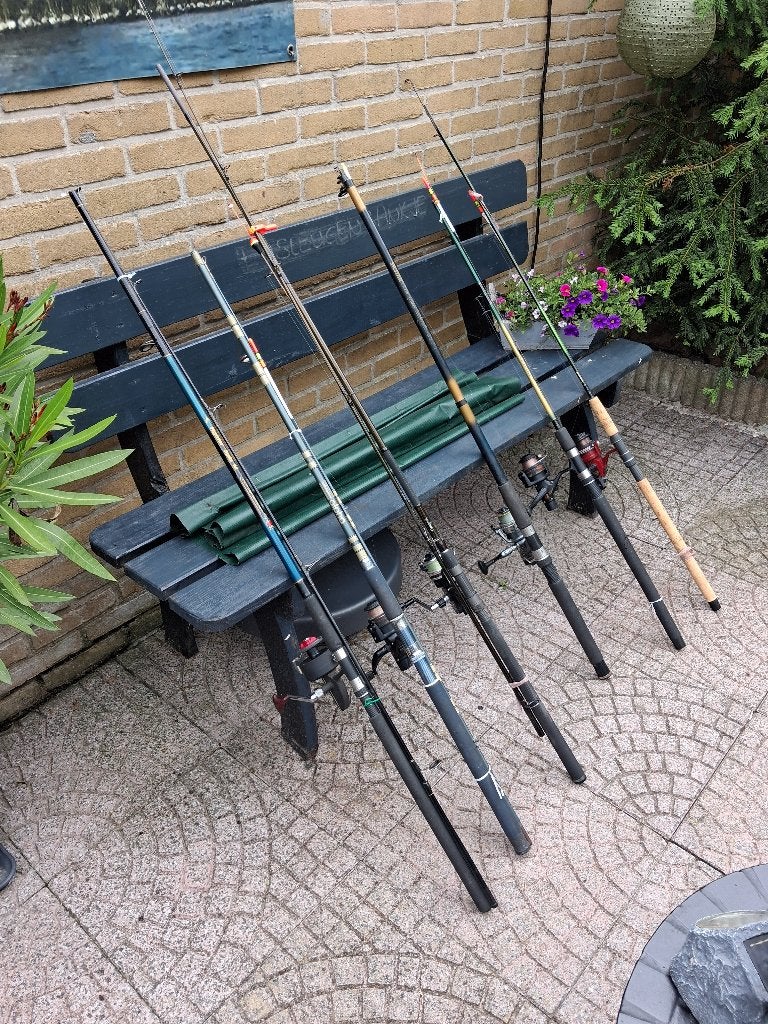 Vis werphengels compleet, Watersport en Boten, Ophalen, Zo goed als nieuw, Werphengel