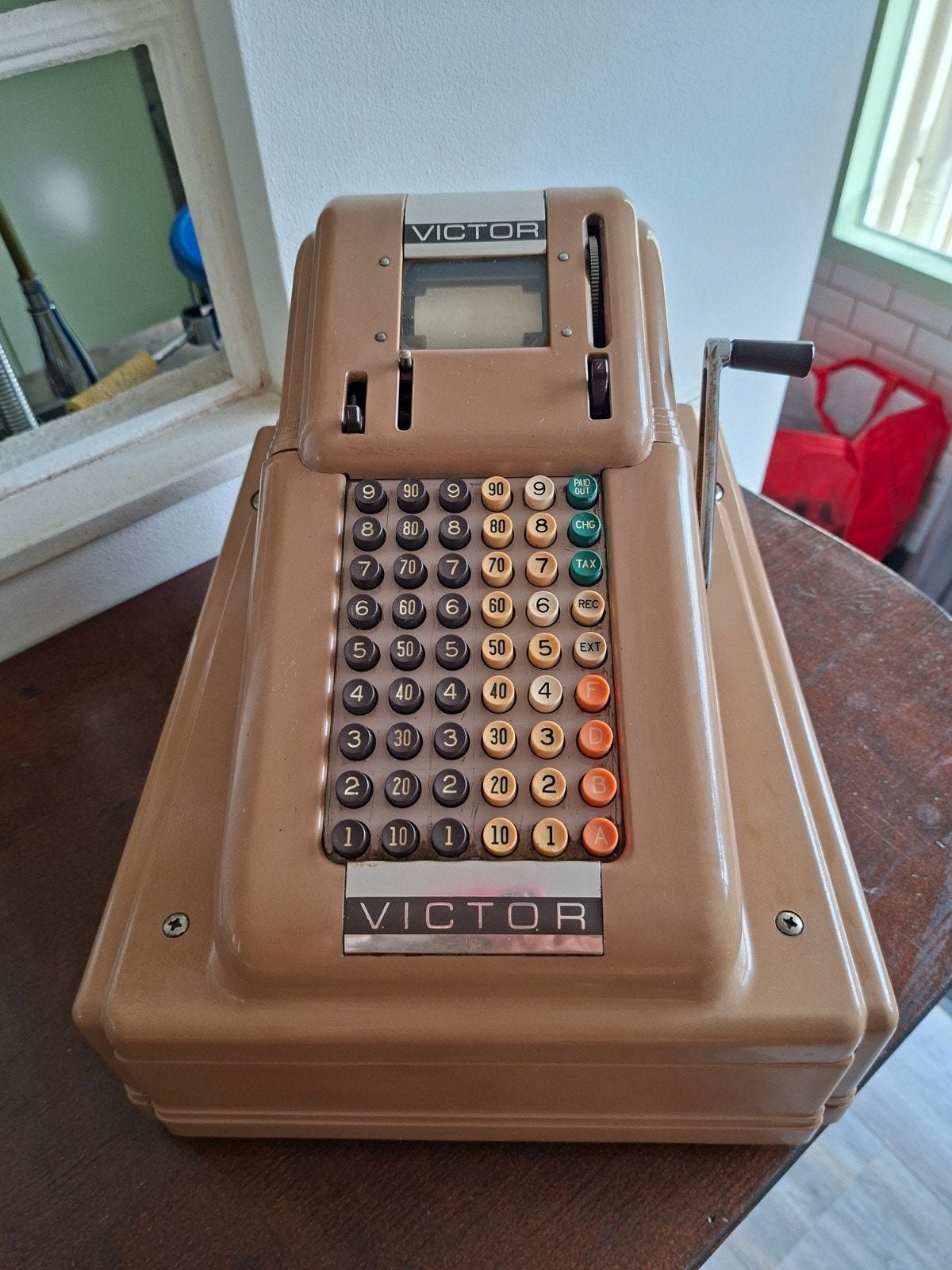 Vintage Victor kassa/rekenmachine met geldlade, Ophalen of Verzenden