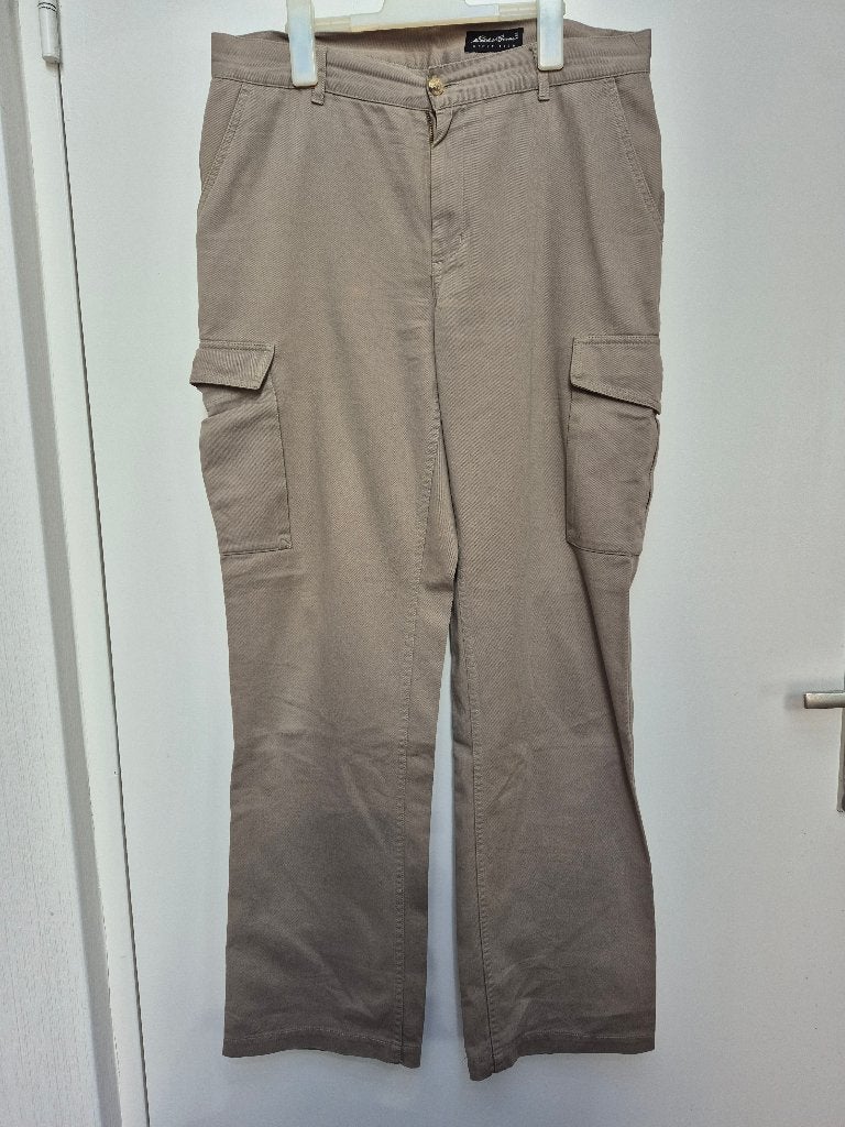 EDDIE BAUER beige / groene lange broek W34 L34, EDDIE BAUER, Maat 52/54 (L), Beige, Ophalen of Verzenden