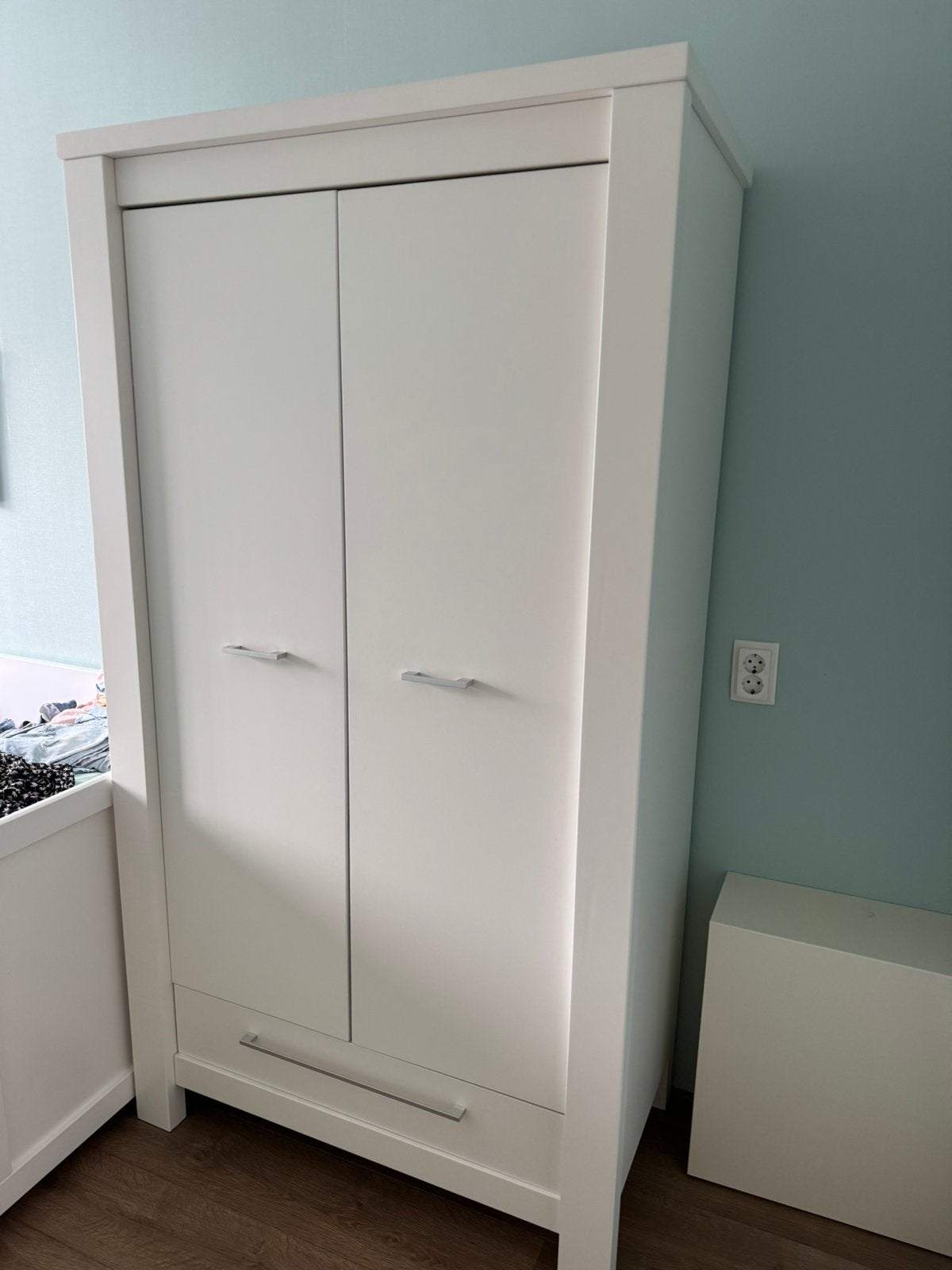 Witte kledingkast, Ophalen, Gebruikt, 100 tot 150 cm, 150 tot 200 cm