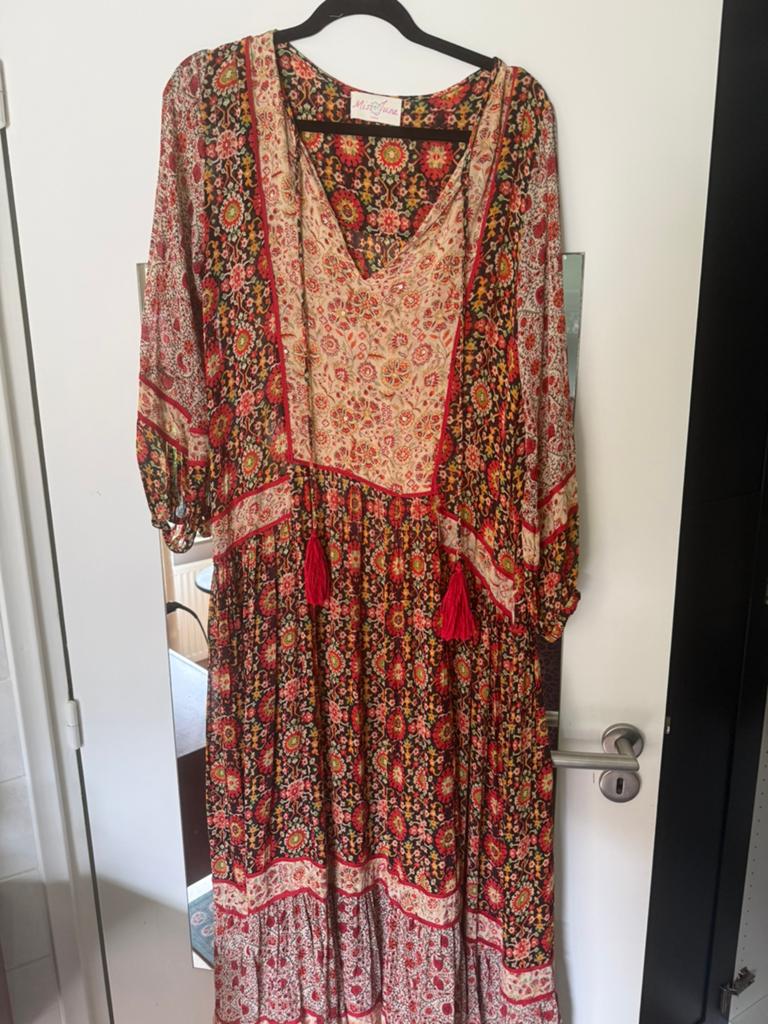 Boho jurk Miss June maat L, Kleding | Dames, Jurken, Ophalen of Verzenden, Zo goed als nieuw, Maat 42/44 (L), Onder de knie