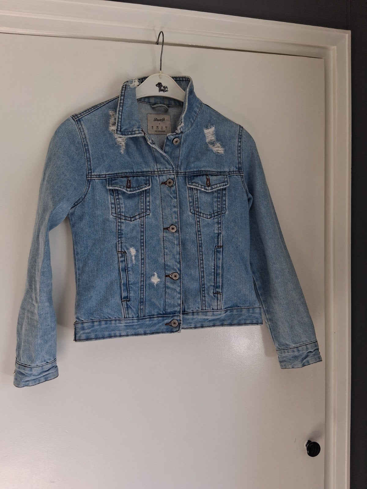 Stoer spijkerjack van Denim Co. met lichte wassing, Maat 38/40 (M), Blauw, Ophalen of Verzenden, Gedragen