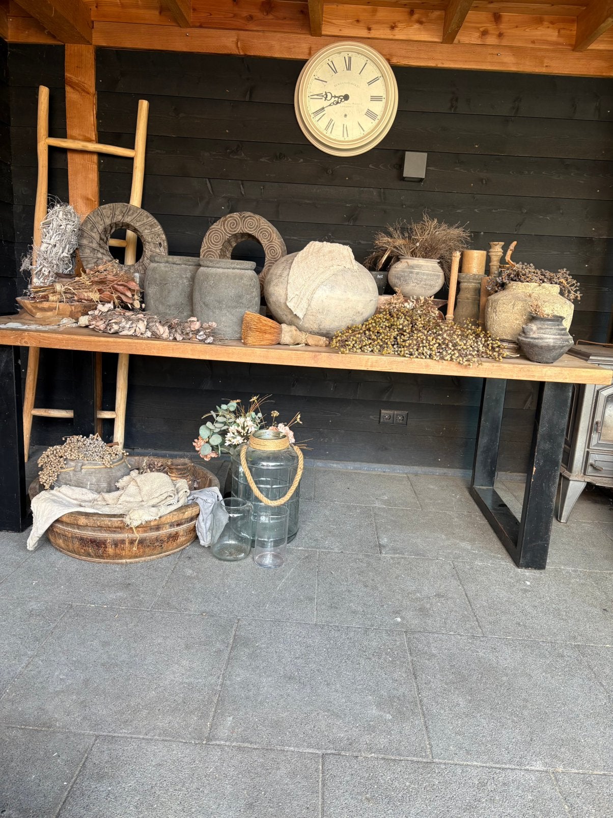 Complete set landelijke woondecoratie, Ophalen, Rond, Hout