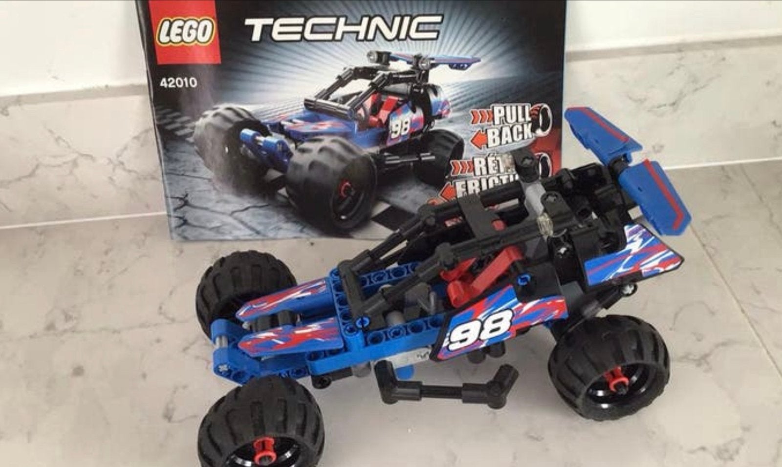Lego Technic 42010 Pull Back Racer met boekje, Ophalen of Verzenden, Gebruikt