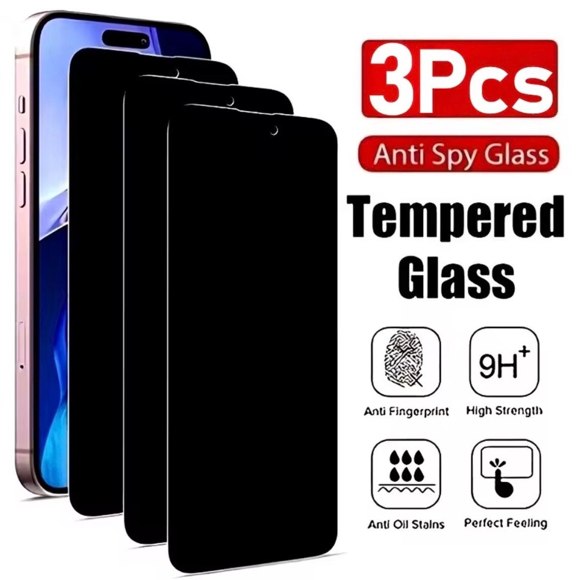 3x Privacy Screen Protector voor iPhone 17 Pro - Gehard Glas, Telecommunicatie, Mobiele telefoons | Toebehoren en Onderdelen, Verzenden