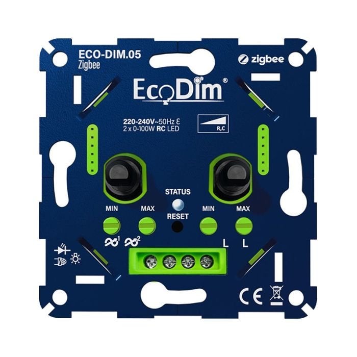 2x EcoDim ECO-DIM.05 Zigbee LED Dimmer 2x 0-100W, Ophalen of Verzenden, Nieuw, Overige merken, Dimmer