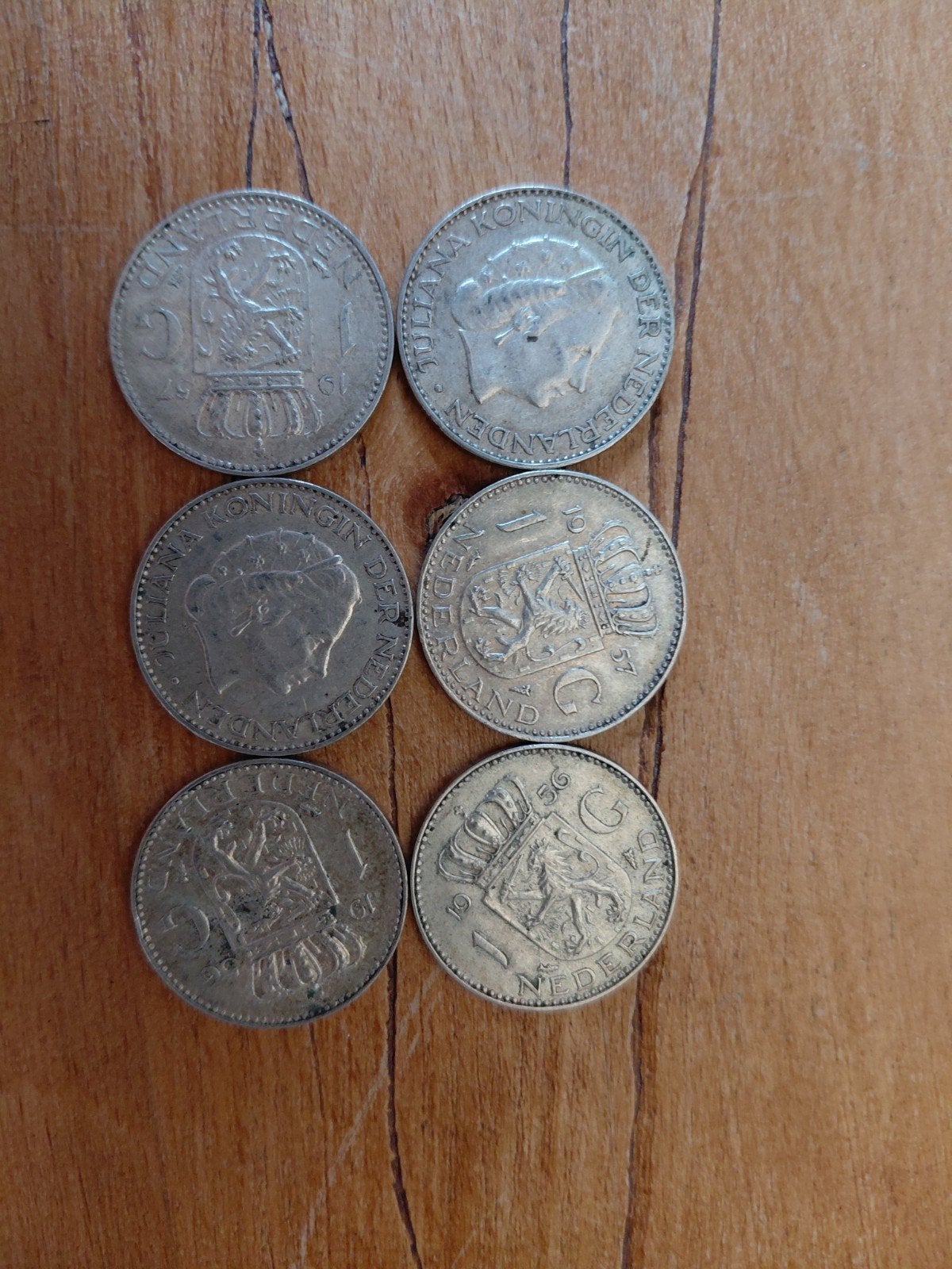 6 zilveren guldens, Ophalen, 1 gulden, Koningin Juliana, Setje