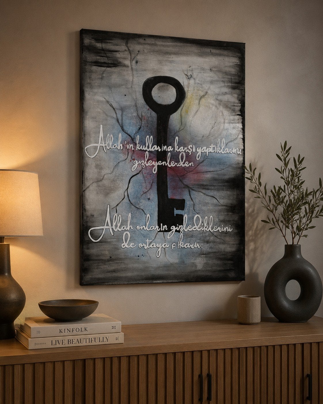 Handgeschilderd Schilderij: Adalet van Allah (50x70cm), Ophalen of Verzenden