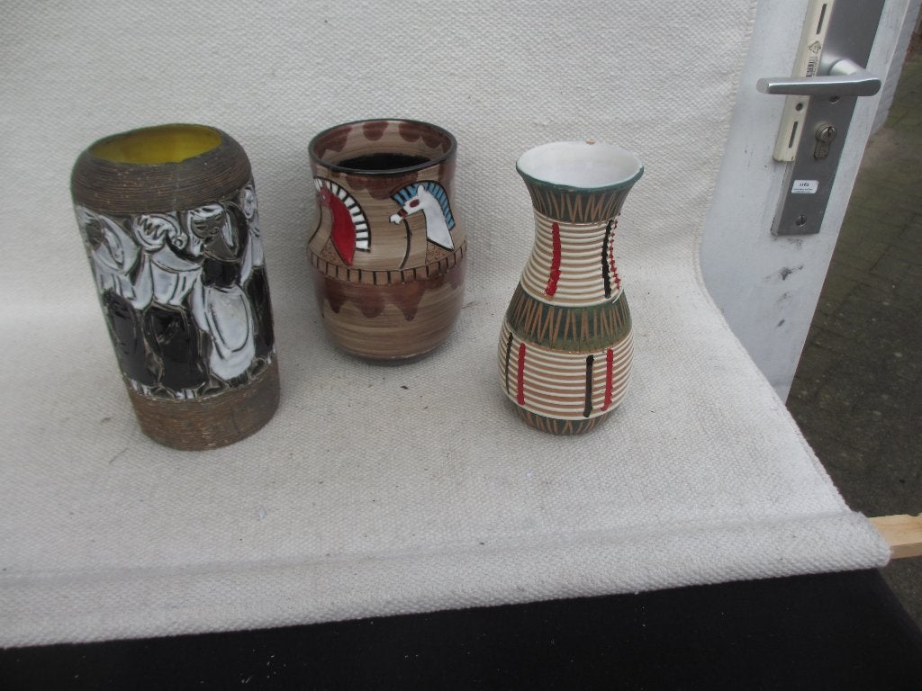 Drie vazen Fratelli Fanciullacci jaren 50/ 60, Ophalen of Verzenden