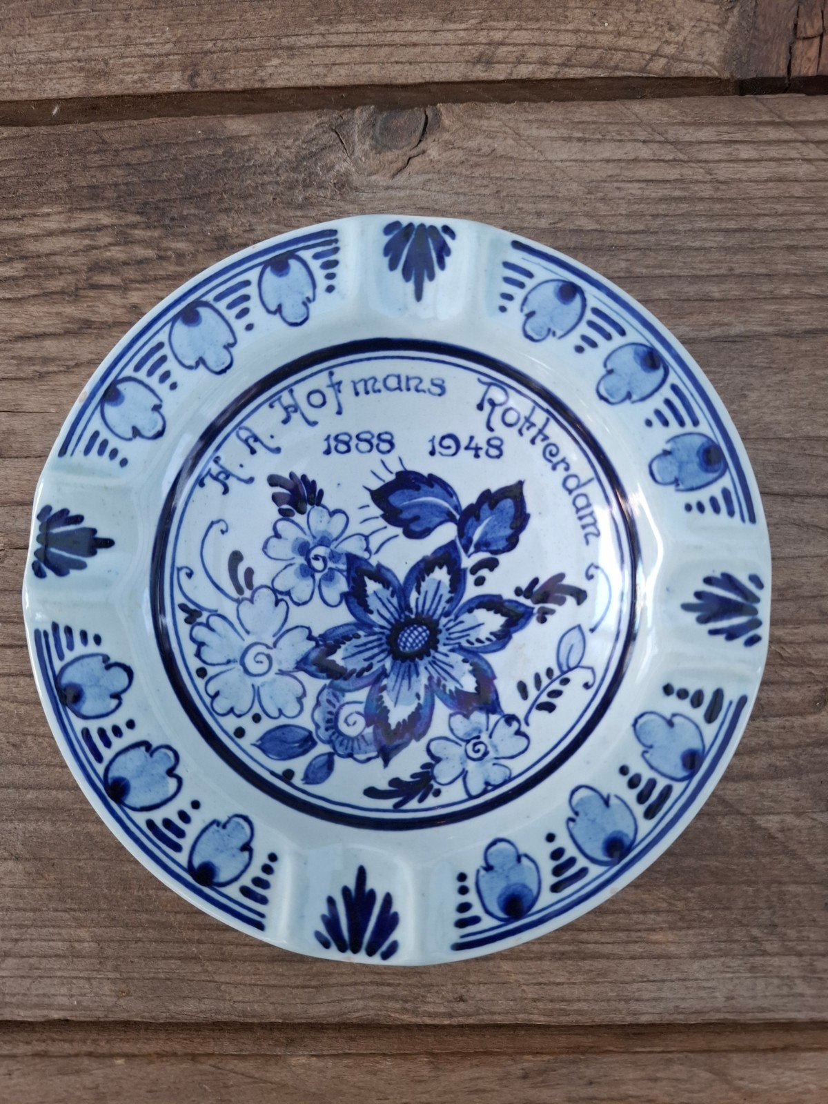 Delfts Blauw asbak H.A. Hofmans Rotterdam 1888-1948, Ophalen of Verzenden