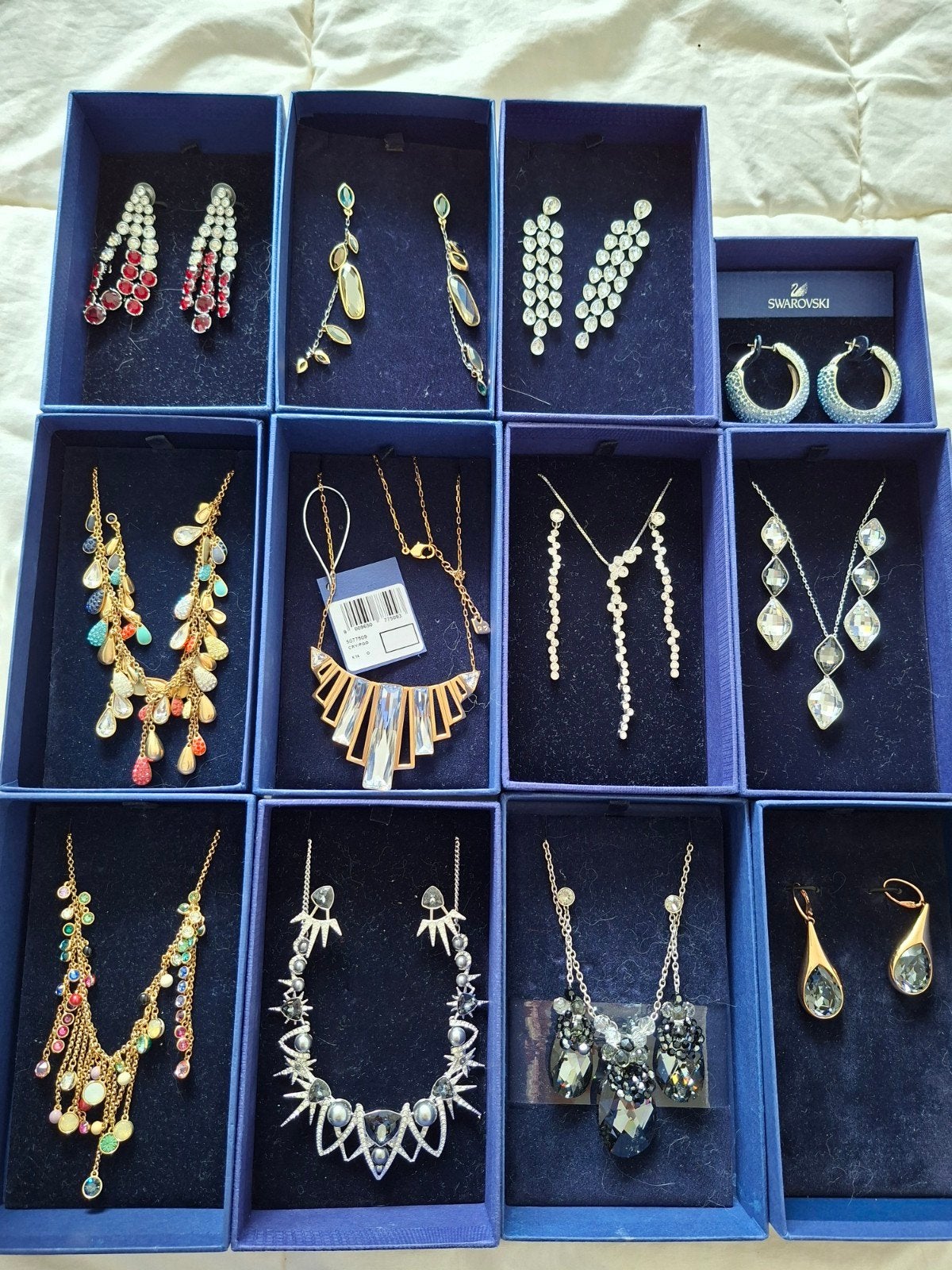 Diverse Swarovski Sieradenset - Oorbellen & Kettingen, Overige materialen, Overige kleuren, Ophalen of Verzenden, Zo goed als nieuw
