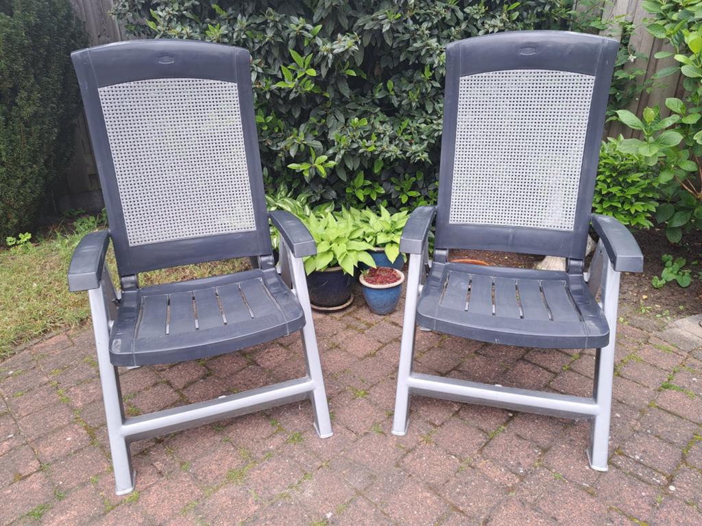 2 x Jardin tuinstoelen, Tuin en Terras, Tuinstoelen, Ophalen, Gebruikt, Kunststof