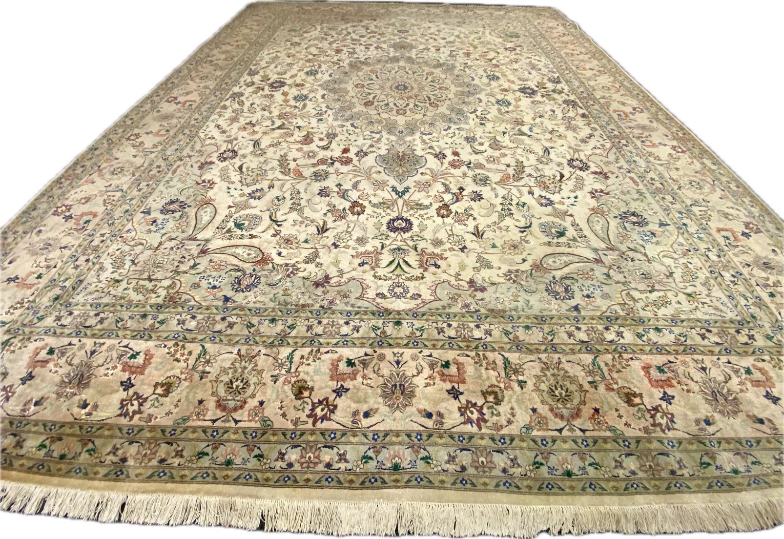 Mooi origineel handgeknoopt perzisch Tabriz tapijt 400x300cm, Gebruikt, ., 200 cm of meer, Ophalen of Verzenden