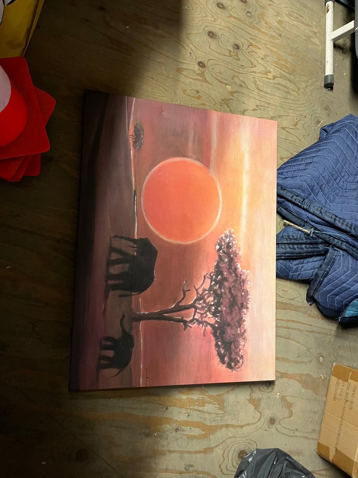 Olifanten schilderij, Ophalen