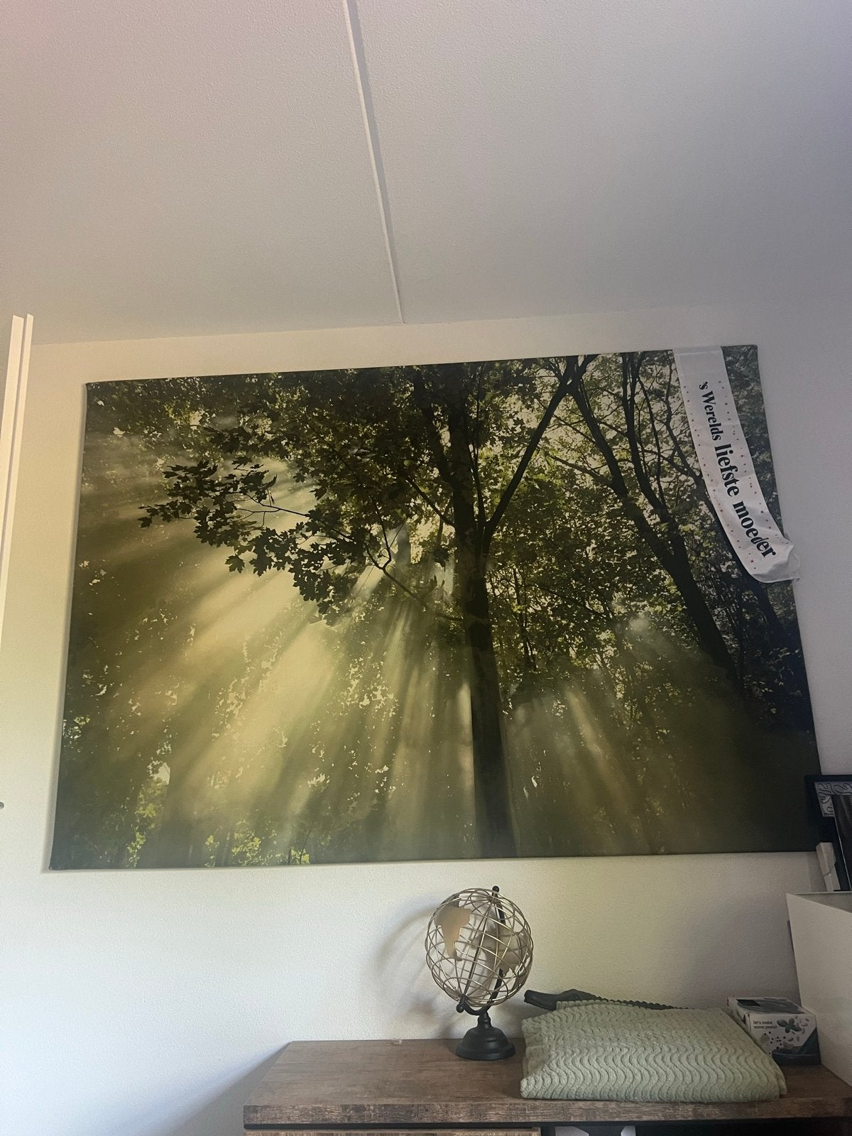 IKEA Schilderij Bos met zonnestralen, Ophalen, Gebruikt, Schilderij, 100 tot 125 cm
