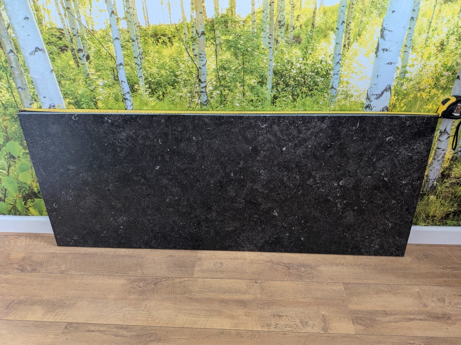 Zwart natuursteen blad - 135x55x3 cm, Ophalen, Gebruikt