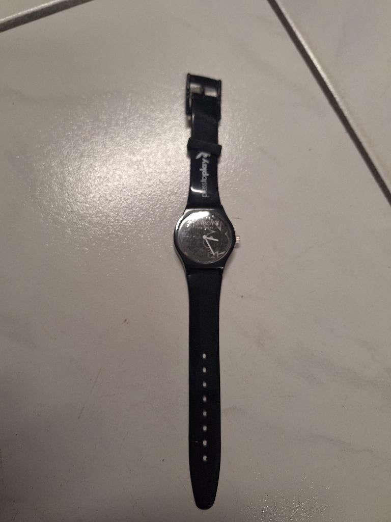 Vintage Playboy Fragrance horloge in mooie staat, Ophalen of Verzenden, Zo goed als nieuw, Leer, Overige merken