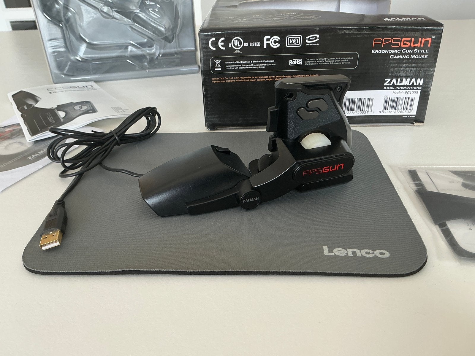 Zalman FPSGUN Ergonomic Gaming Mouse Gun Style, Refurbished, Ergonomisch, Ophalen of Verzenden, Zalman