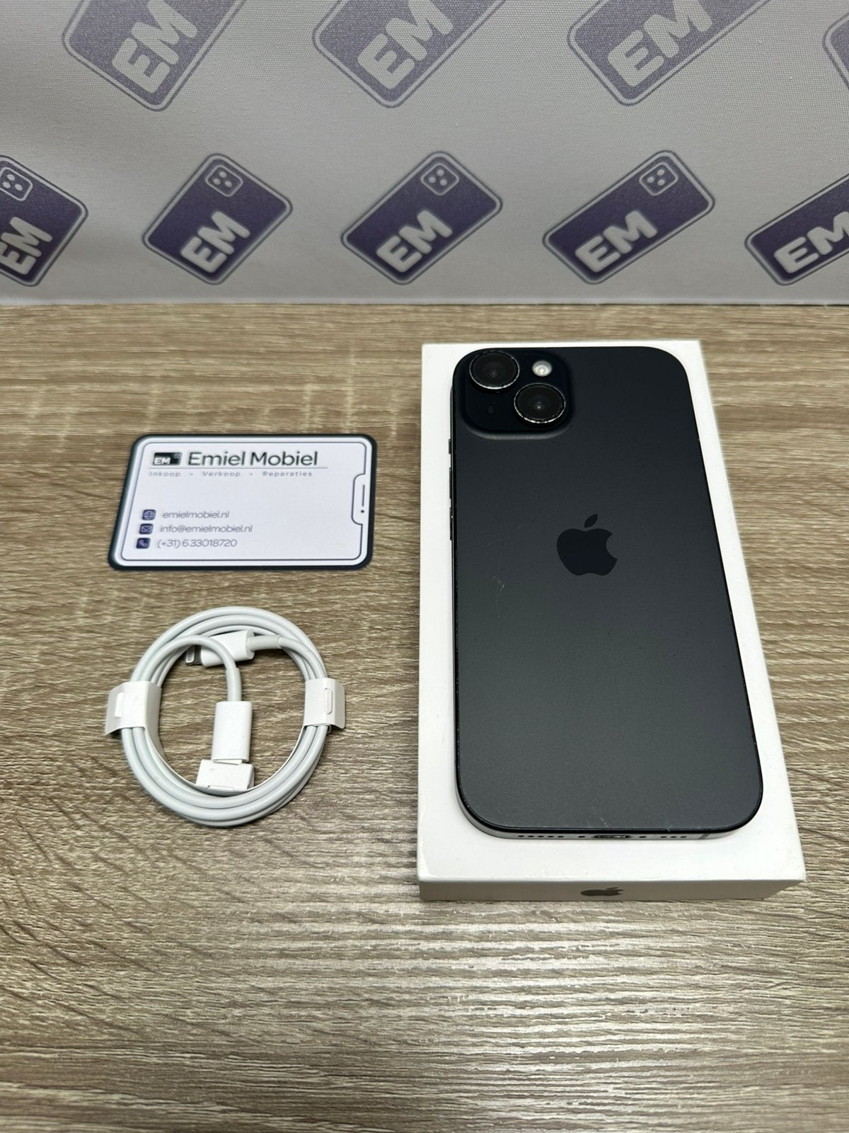 iPhone 15 - 128GB / batterij 100% / garantie, IPhone 15, Zwart, Ophalen of Verzenden, Zonder simlock