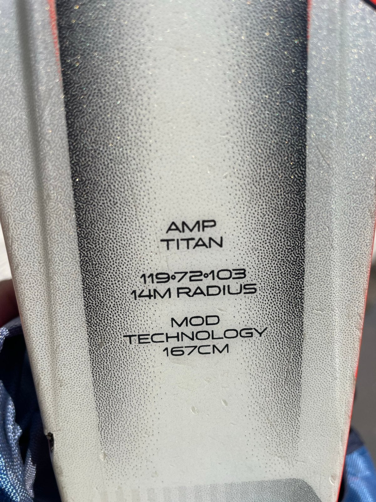 K2 AMP Titan Ski's 167cm met bindingen, 160 tot 180 cm, Gebruikt, Skiën, Ski's