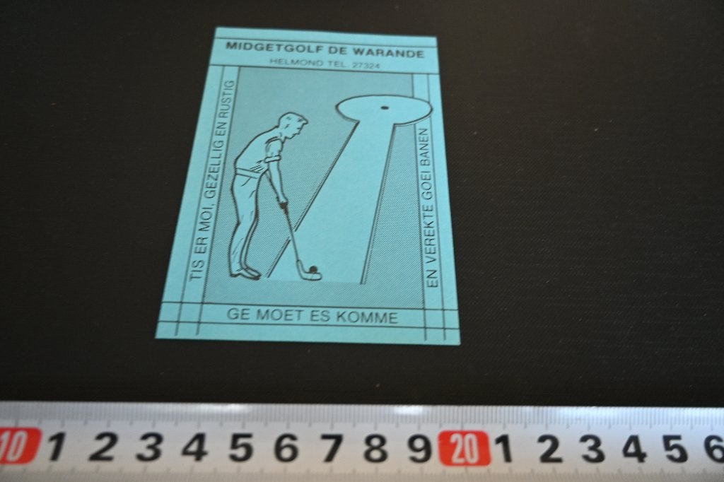 sticker helmond midgetgolf de warande ge moet es komme, Ophalen of Verzenden, Zo goed als nieuw