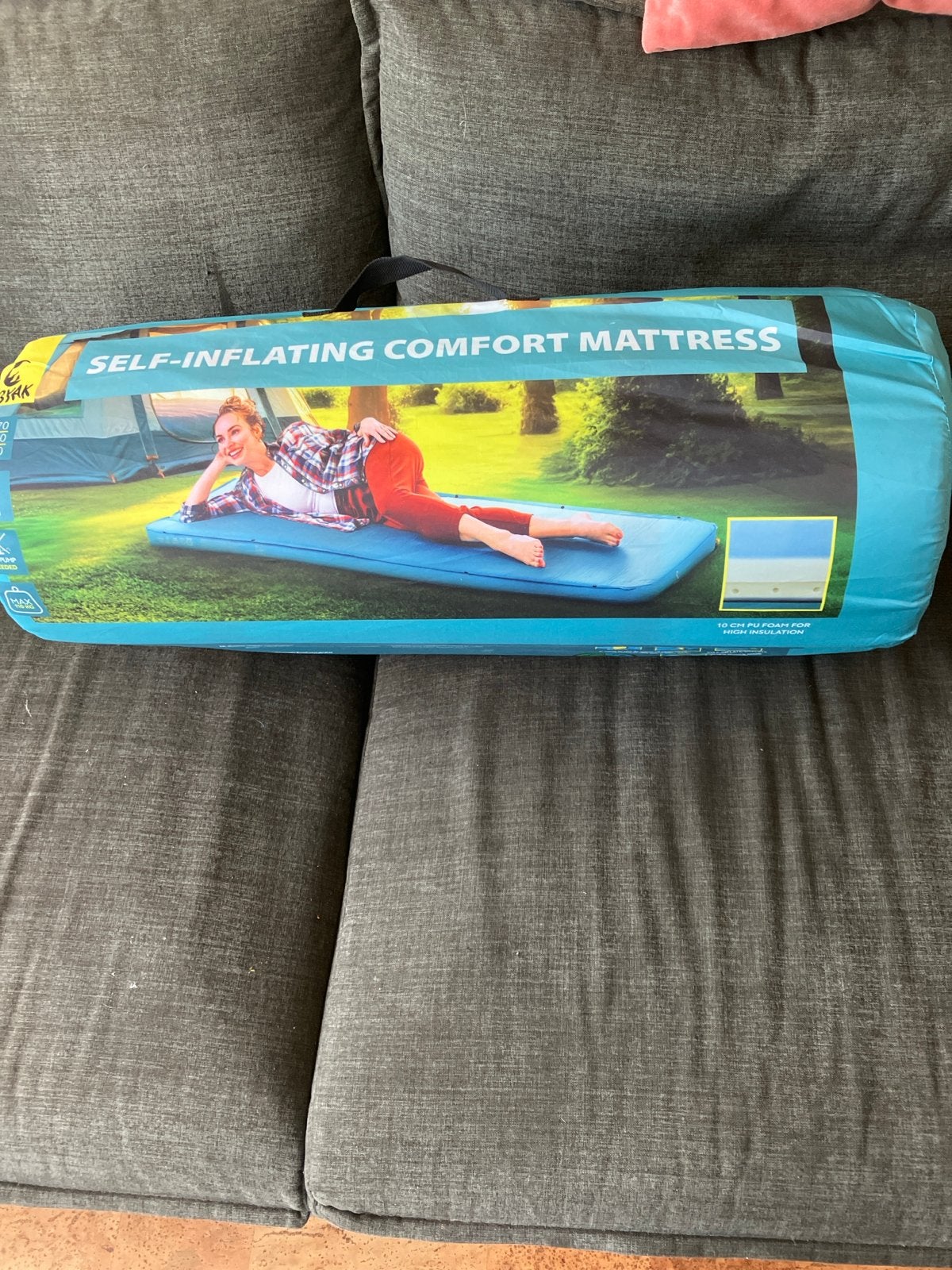 Zelfopblazend comfortmatras 1-persoons (70x200x10cm), Ophalen of Verzenden, Ingebouwde pomp, Nieuw, 1-persoons