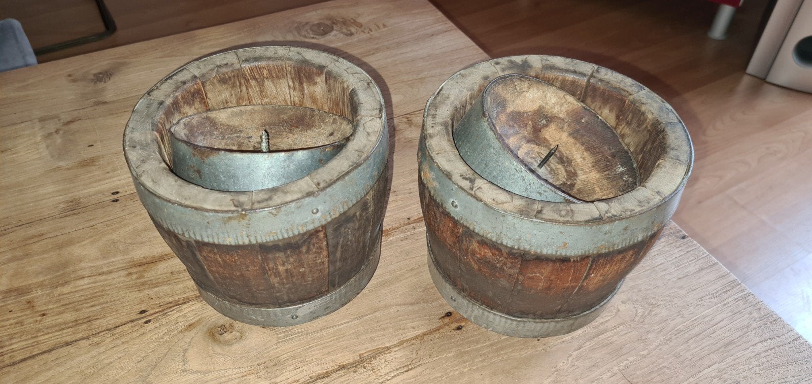 2 houten kaasvaten kaasvat, Ophalen of Verzenden