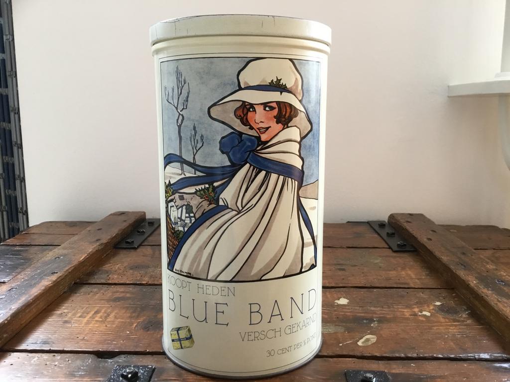Vintage Blue Band beschuitblik., Verzamelen, Blikken, Ophalen of Verzenden, Gebruikt, Beschuit, Overige merken
