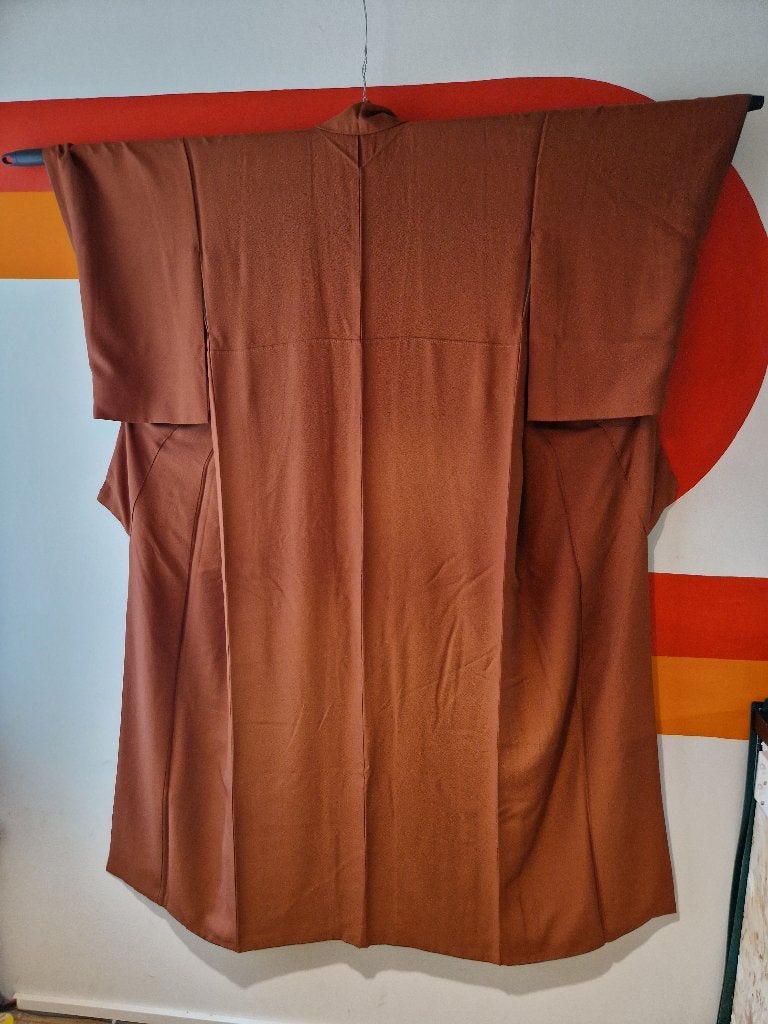 Authentieke vintage Japanse kastanjekleur kimono (iromuji), Verzenden, Gedragen, Maat 42/44 (L), Overige typen
