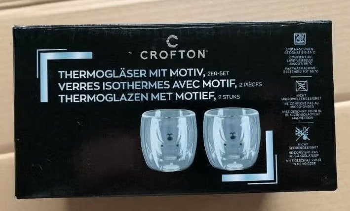 Thermoglas met motief van beer; thermo glas, dubbele wand, Huis en Inrichting, Keuken | Servies, Glas of Glazen, Nieuw, Ophalen of Verzenden