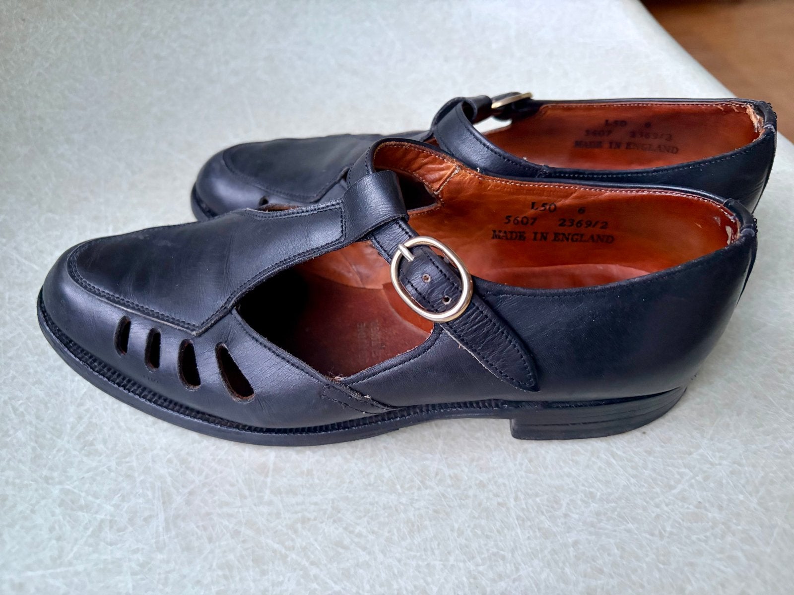 Mary Jane / Derby / T-Strap  vintage Maat 38, Ophalen of Verzenden, Gedragen, Zwart, Schoenen met lage hakken