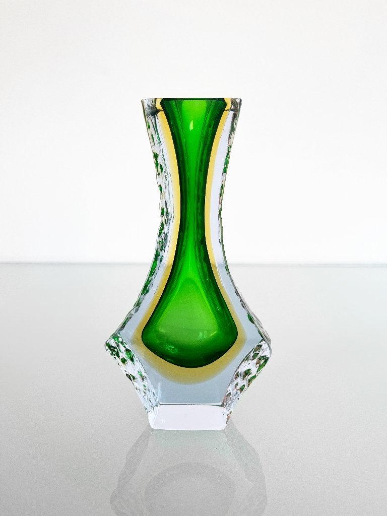 Vintage 1970s Mandruzzato Sommerso Murano vaas, Ophalen of Verzenden