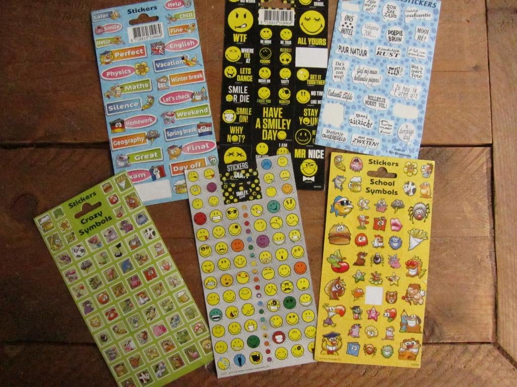 6 Vellen stickers voor foto's / agenda etc, Hobby en Vrije tijd, Stickers en Plaatjes, Ophalen of Verzenden, Zo goed als nieuw