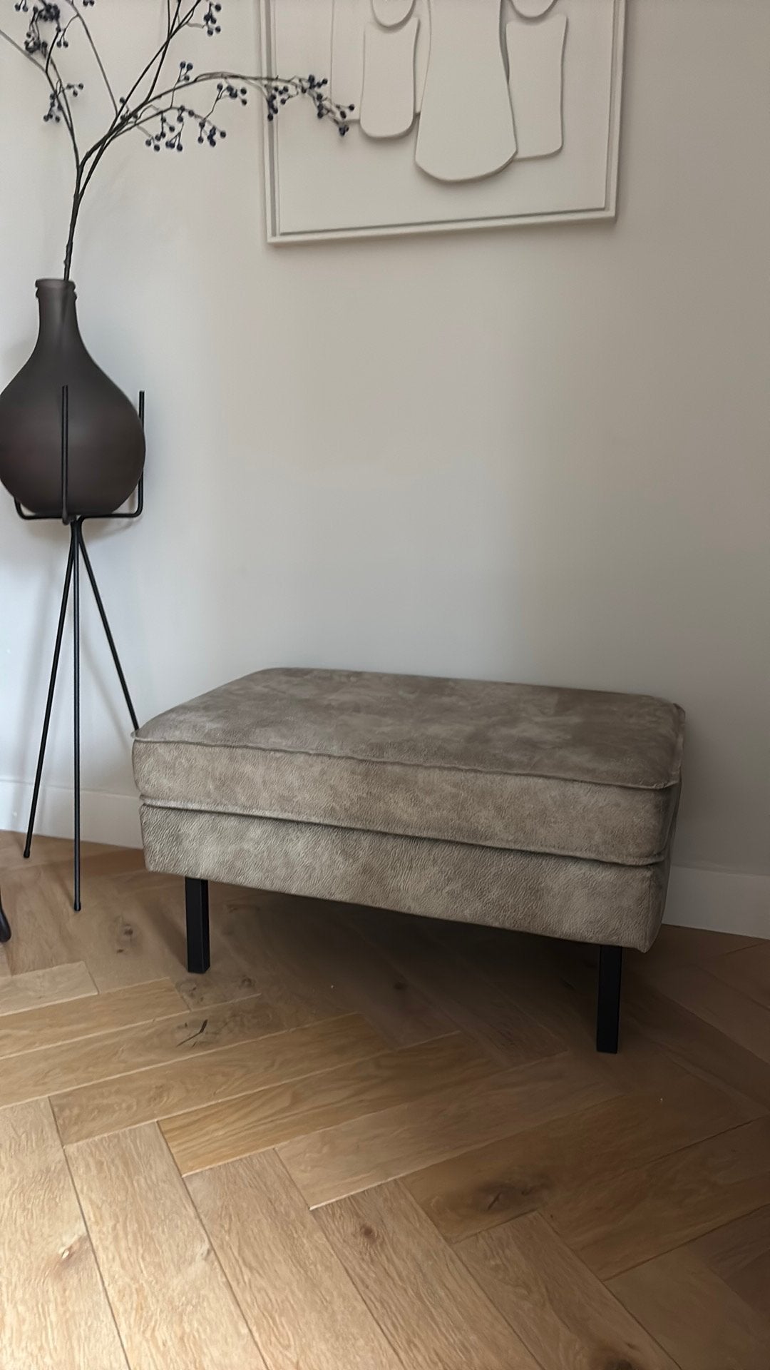 Hocker BePureHome Rodeo, Huis en Inrichting, Ophalen, Zo goed als nieuw, Rechthoekig, 50 tot 100 cm