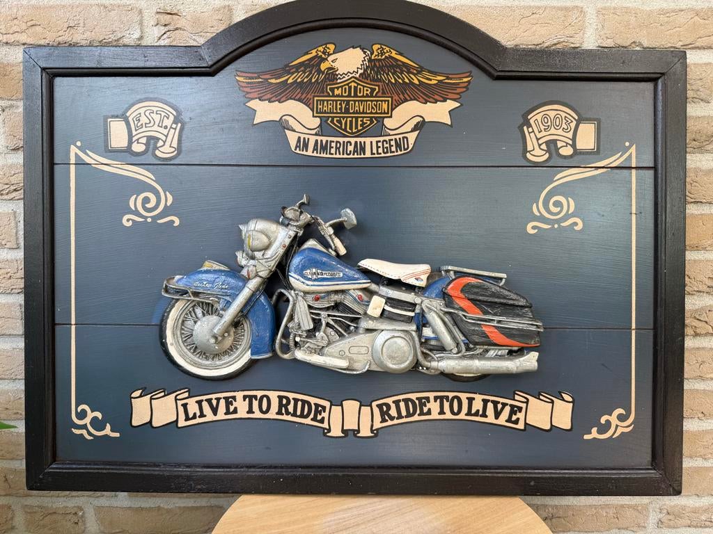 Harley-Davidson WLA Electra 3D Wanddecoratie - Live to Ride, Motoren, Ophalen of Verzenden, Gebruikt