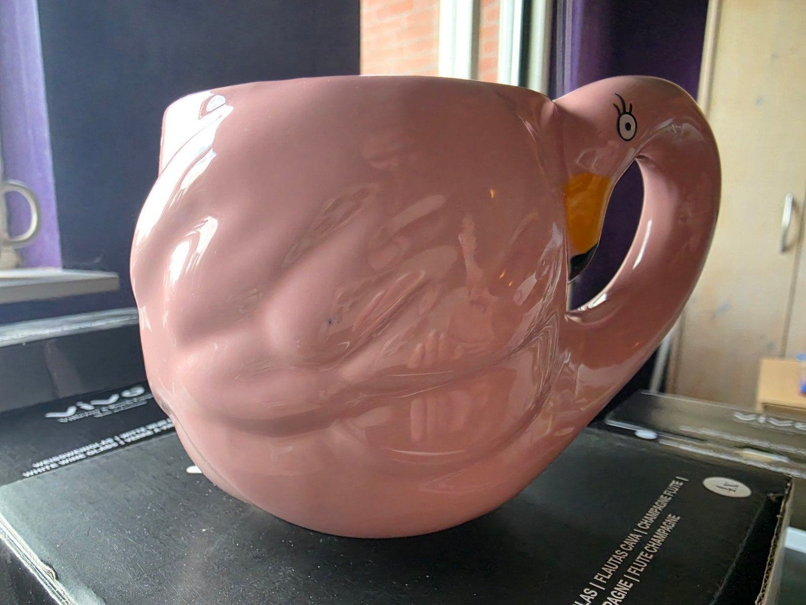 Blond Amsterdam mokken (3 stuks) met flamingo en tekst, Gebruikt, Keramiek, Overige stijlen, Blond Amsterdam