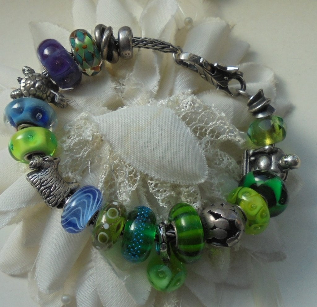 prachtige trollbeads armband, Sieraden, Tassen en Uiterlijk, Ophalen of Verzenden, Zo goed als nieuw, Zilver, Zilver