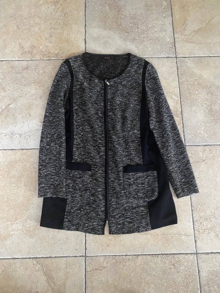Lang vest / jas met rits, So Soire, Zwart, Maat 42/44 (L), Ophalen of Verzenden