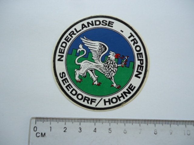 sticker oud Seedorf dienstplicht NL troepen militair Leger, Verzenden, Zo goed als nieuw, Bedrijf of Vereniging