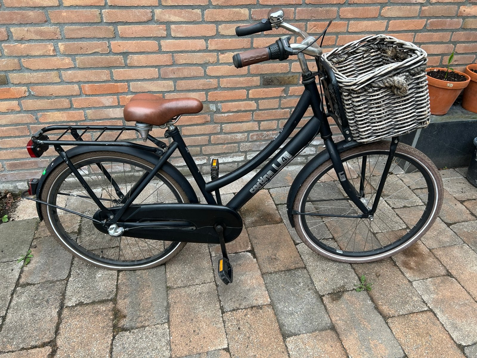 Cortina U4 Transportfiets meisjesfirts - Zwart met mand, Ophalen, Terugtraprem, Versnellingen, Gebruikt