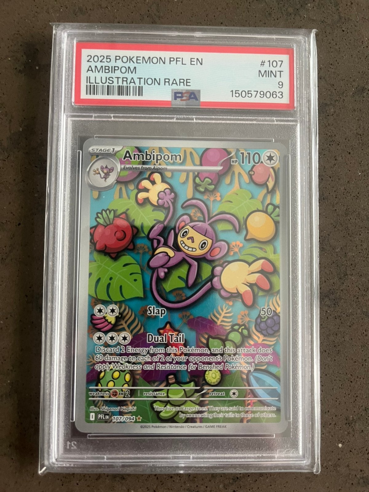 Ambipom #107 [PSA 9] - Phantasmal Flames 2025, Ophalen of Verzenden, Zo goed als nieuw, Losse kaart