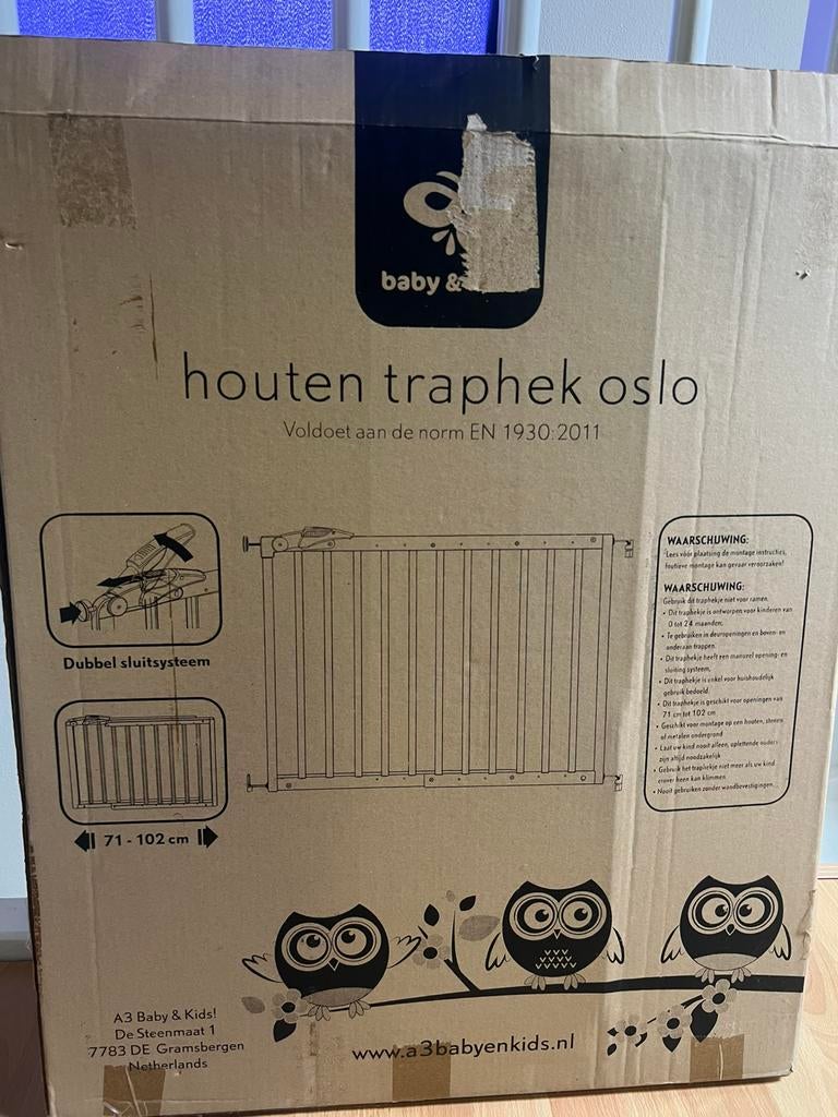 Houten traphekje Oslo - grijs, Kinderen en Baby's, Traphekjes, Ophalen, Zo goed als nieuw, Hout