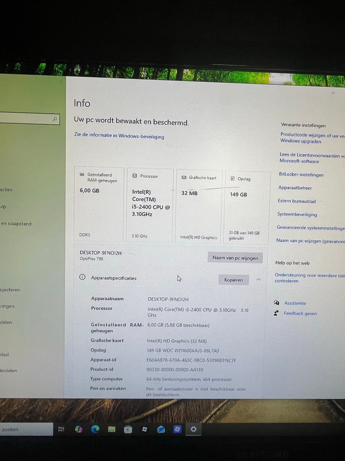 Dell Optiplex 790 Desktop PC - Intel i5-2400, 6GB RAM, Gebruikt, HDD, Met monitor, Ophalen of Verzenden