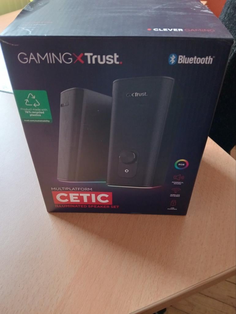 Trust Cetic Gaming Speakers Bluetooth RGB Nieuw in doos, Ophalen