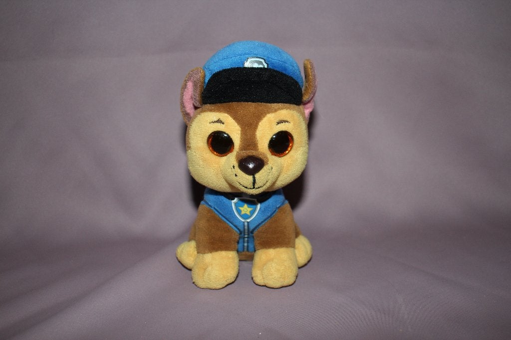 TY Paw patrol Chase knuffel - 18cm, Gebruikt, Klein (minder dan 20 cm), Bruin, Ty