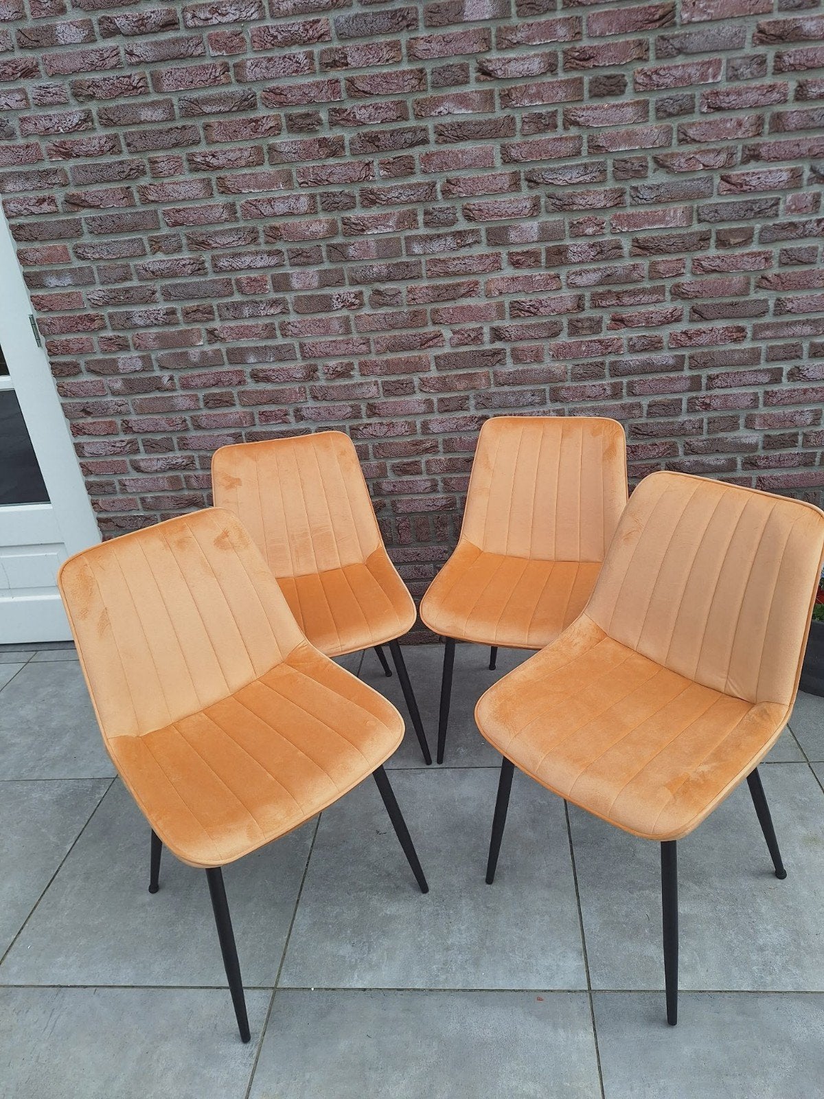Eetkamerstoel Woonkamerstoel set van 4 Karamel Bruin/ Zwart, Bruin, Nieuw, Ophalen of Verzenden, Modern
