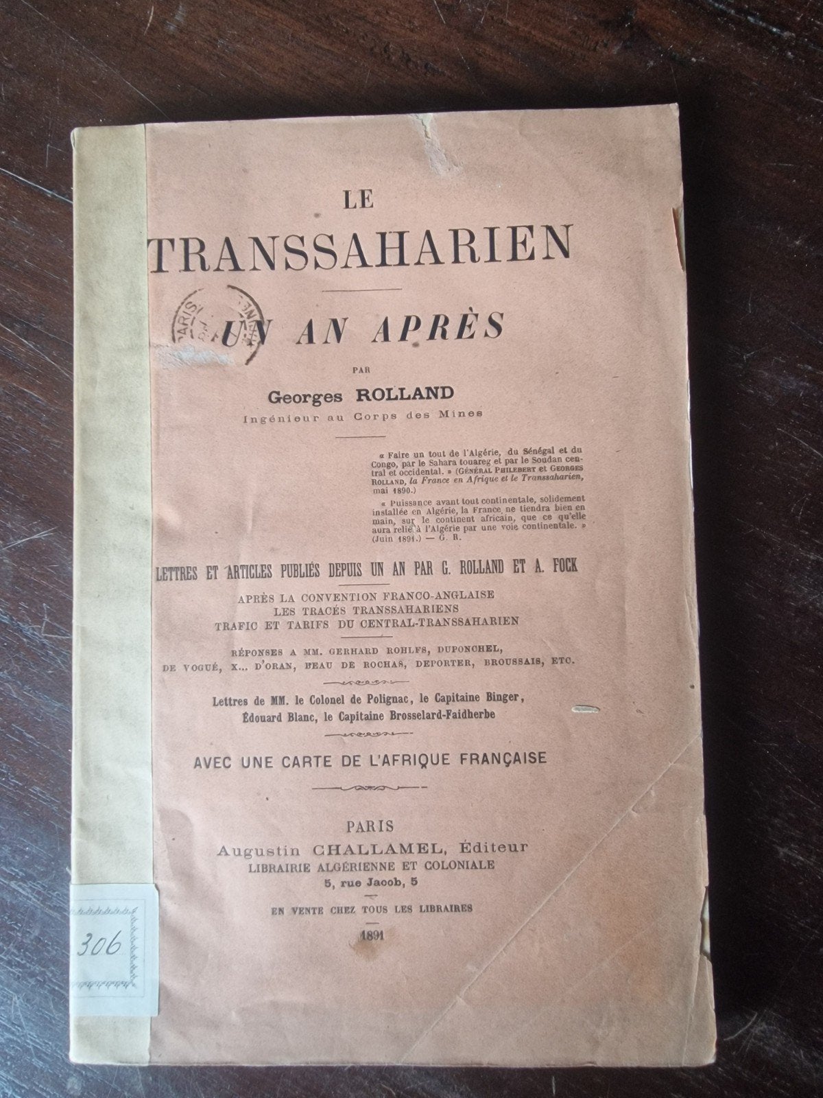 Le Transsaharien: Un An Après - Georges Rolland (1891), Ophalen of Verzenden, Georges Rolland